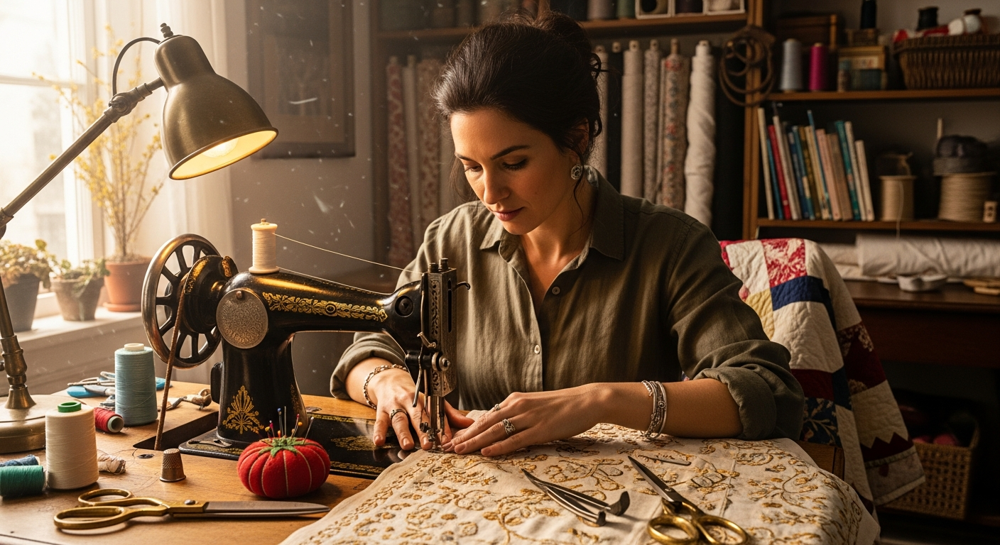 Работа за швейной машиной